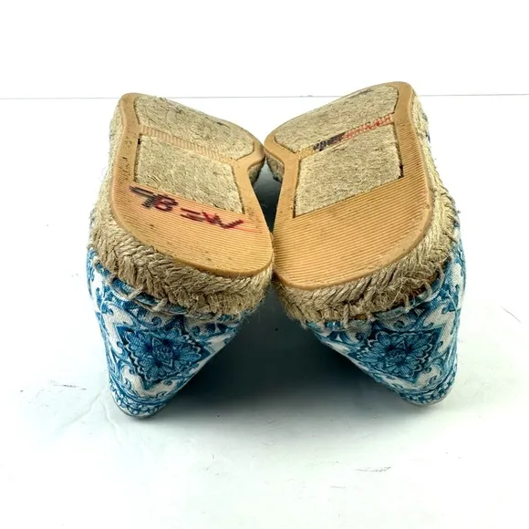 Brighton Belina Espadrille Shoes 9 Blue White Slip On Canvas Comfort