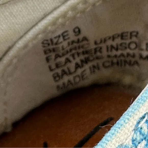 Brighton Belina Espadrille Shoes 9 Blue White Slip On Canvas Comfort