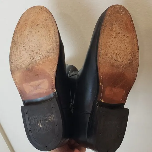 Brito Black Leather Western Cowboy Boots Size 7.5