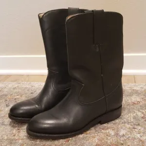Brito Black Leather Western Cowboy Boots Size 7.5