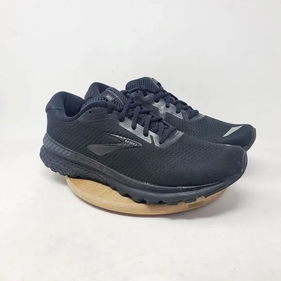 Brooks Adrenaline 20 Shoes Womens 12 Triple Black Running Athletic Sneakers Work