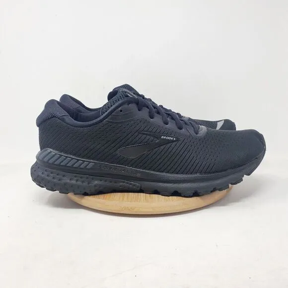 Brooks Adrenaline 20 Shoes Womens 12 Triple Black Running Athletic Sneakers Work