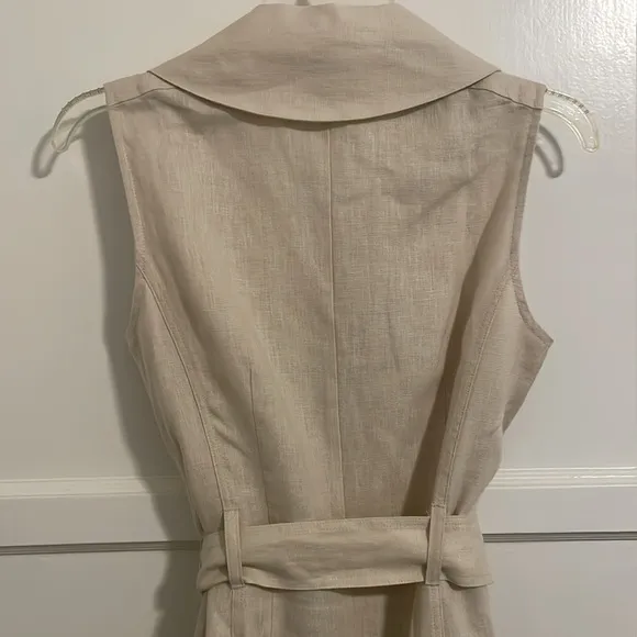 Brooks Brothers Beige Linen Sleeveless Dress with Lining