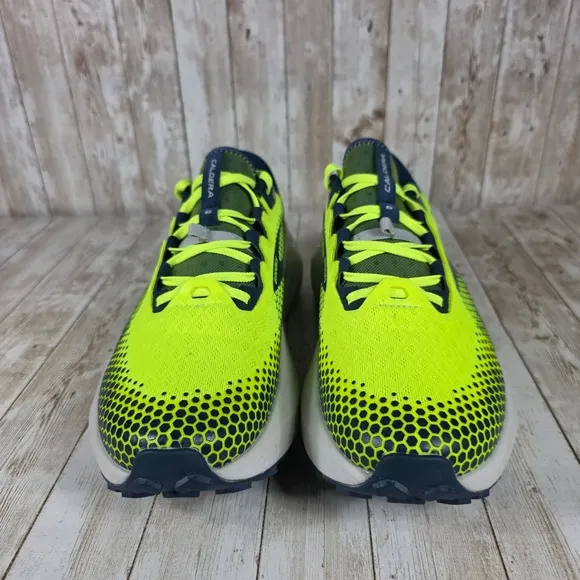 Brooks Caldera Trail Running Shoes Cushioned Lightweight Neon Yellow Mens 11.5
