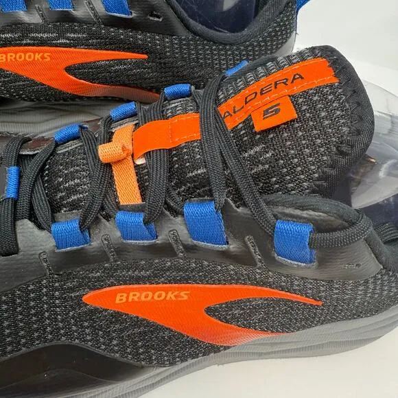 Brooks Caldera Trail Shoes Men's Size 11.5 Black Orange Trail Running Outdoor