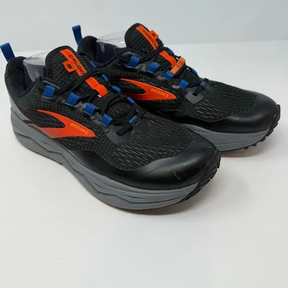 Brooks Caldera Trail Shoes Men's Size 11.5 Black Orange Trail Running Outdoor