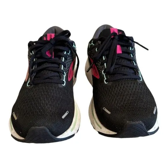 Brooks Ghost 14 Running Shoes 1203561B013 Sneakers Black Pink Womens‎ Sz 9 M (B)