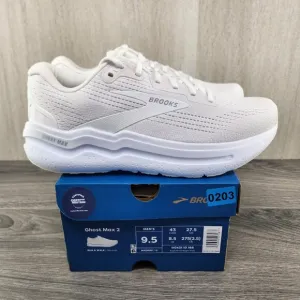 Brooks Ghost Max 2 Size 9.5 Mens Bright White Casual Walking Running Shoes
