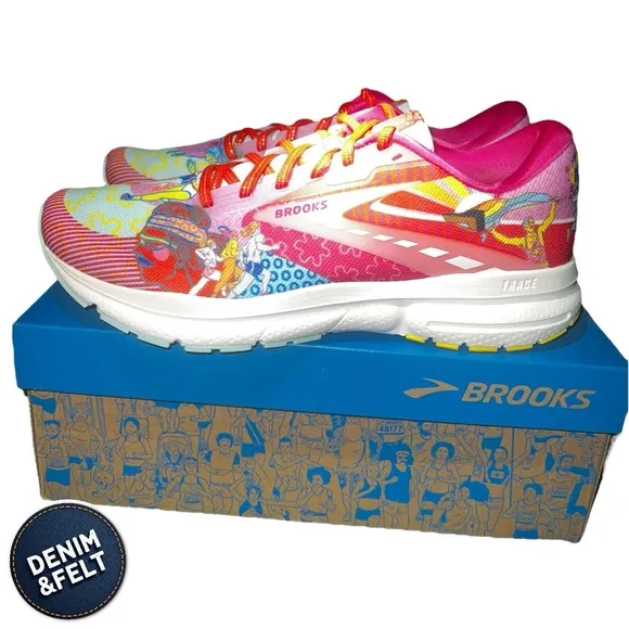 Brooks Trace 3 Colorful Pink/Blue/Yellow Running Shoes | NEW/NIB Limited Edition