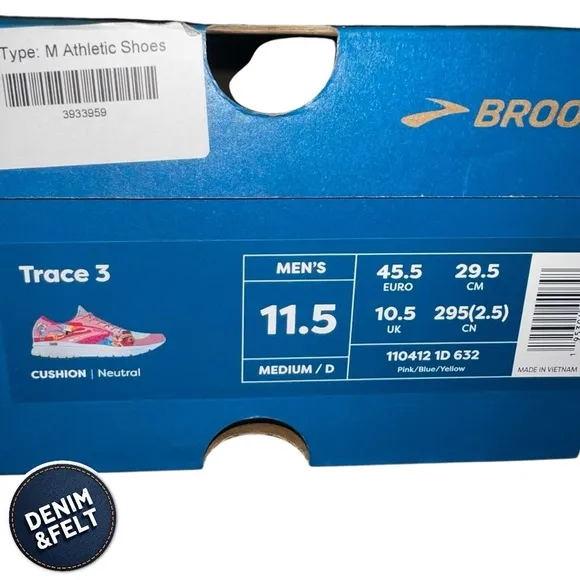 Brooks Trace 3 Colorful Pink/Blue/Yellow Running Shoes | NEW/NIB Limited Edition