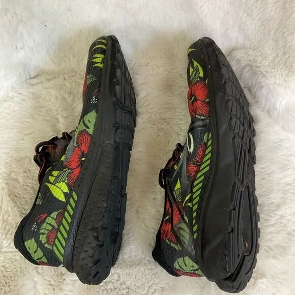 Brooks Men's Adrenaline Black Floral GTS 20 Tropical Running Shoes Size 10.5