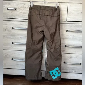 Brown and blue DC shoes snow pants youth M