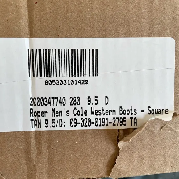 Brown Roper Men's Cole Western Boots - Square Toe Size 9.5