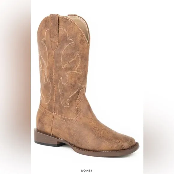 Brown Roper Men's Cole Western Boots - Square Toe Size 9.5