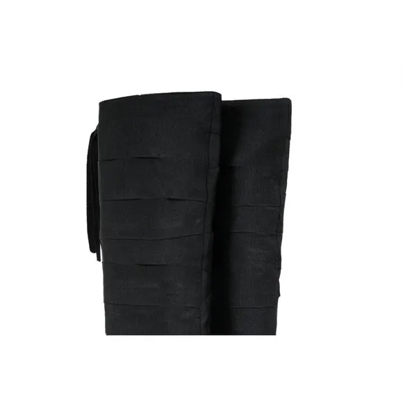 Bruno Frisoni Womens Knee High Boots US 8 EU 38 Black Fabric Leather Pointed Toe