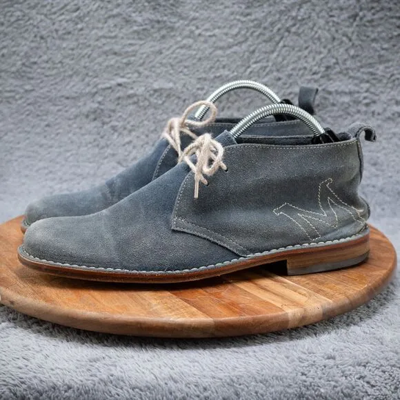 Bruno Magli Blue Embroidered Chukka Boots Size 9.5 M