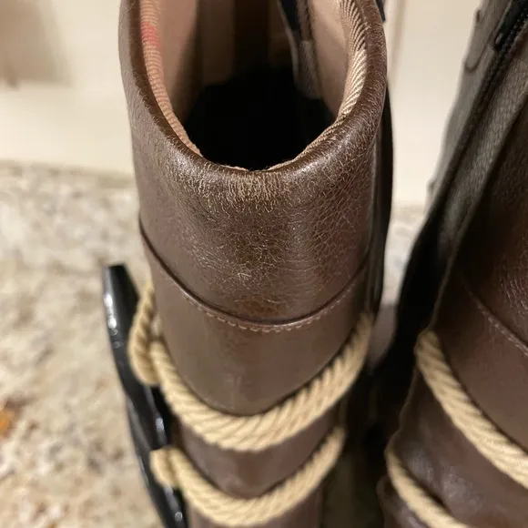 Burberry Leather Wedge Boots