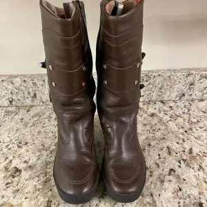 Burberry Leather Wedge Boots