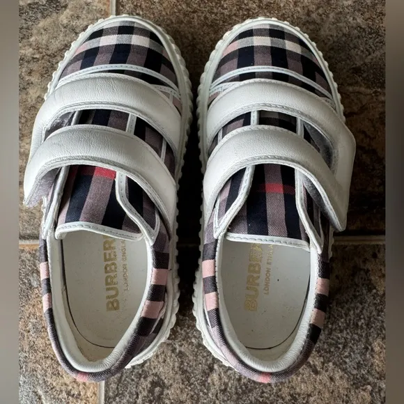 Burberry Mark Check Platform Toddler Sneakers- Unisex Kids, Size 26/7T