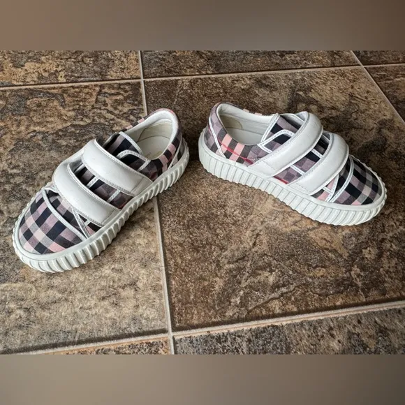Burberry Mark Check Platform Toddler Sneakers- Unisex Kids, Size 26/7T