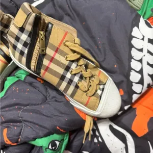 Burberry Plaid High-Top Sneakers