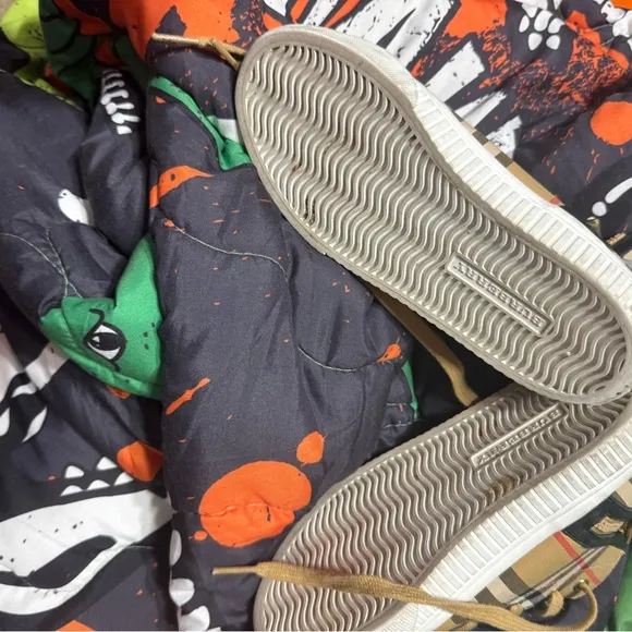 Burberry Plaid High-Top Sneakers