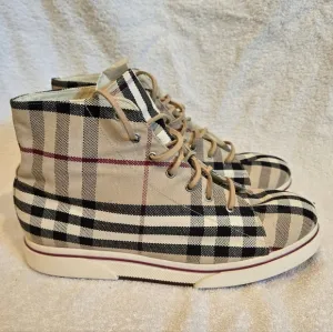 Burberry Vintage Check Plaid High-Top Sneakers