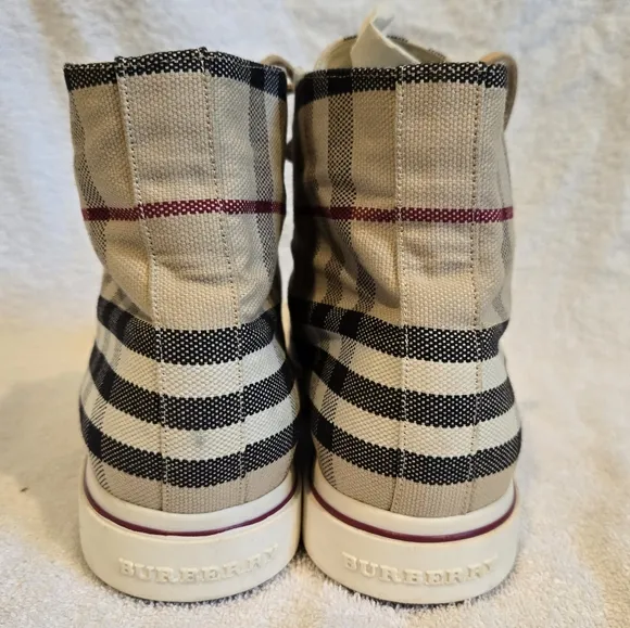 Burberry Vintage Check Plaid High-Top Sneakers