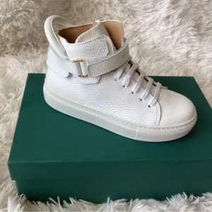 Buscemi toddleraloe white high top sneakers