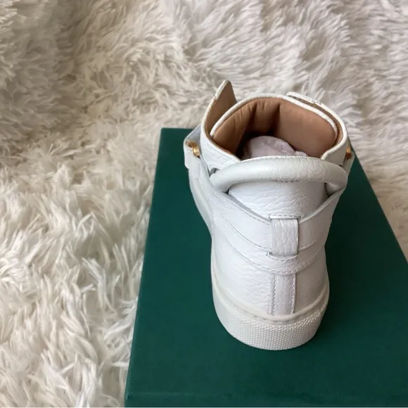 Buscemi toddleraloe white high top sneakers