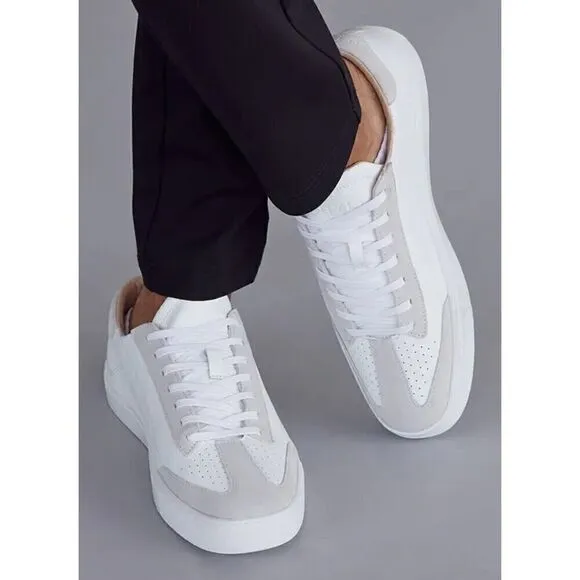 BYLT Premium Basics Men’s RetroDay Suede Sneakers White-Light-Gray | 12 | GUC