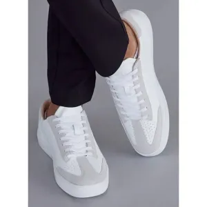 BYLT Premium Basics Men’s RetroDay Suede Sneakers White-Light-Gray | 12 | GUC