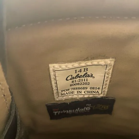 CABELA’S Men’s Moc Toe Hunting Boots Size 14B Green Thinsulate SEE DESCRIPTION