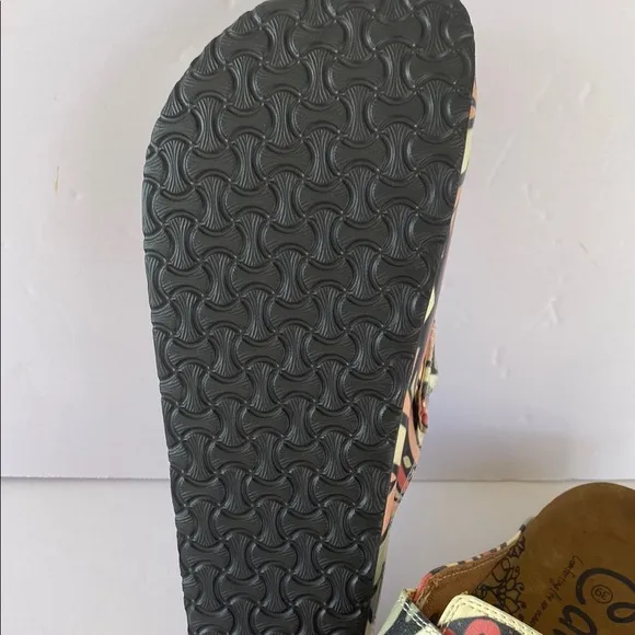 Calceo shoes  women size 38 stripper pattern and pink flowers dry skull NWT