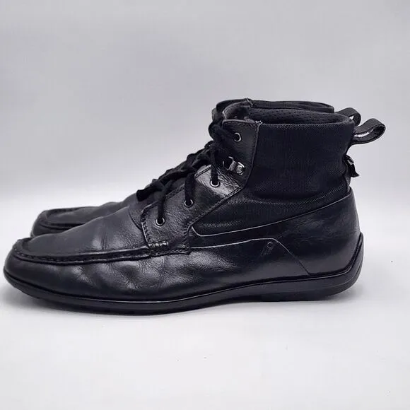 Calvin Klein Mens Size 11M Hank Black‎ Lace Up Square Toe Driving Boots Shoes