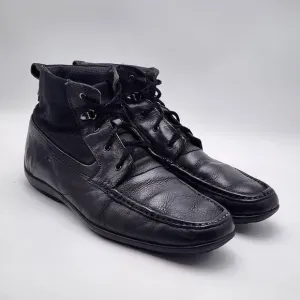 Calvin Klein Mens Size 11M Hank Black‎ Lace Up Square Toe Driving Boots Shoes