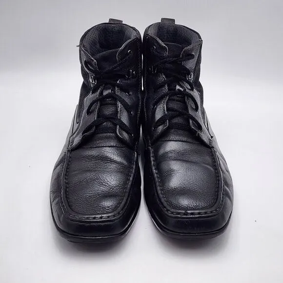 Calvin Klein Mens Size 11M Hank Black‎ Lace Up Square Toe Driving Boots Shoes