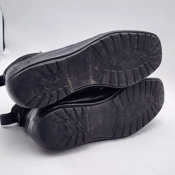 Calvin Klein Mens Size 11M Hank Black‎ Lace Up Square Toe Driving Boots Shoes