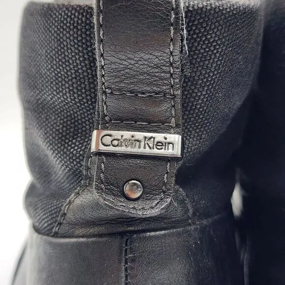 Calvin Klein Mens Size 11M Hank Black‎ Lace Up Square Toe Driving Boots Shoes