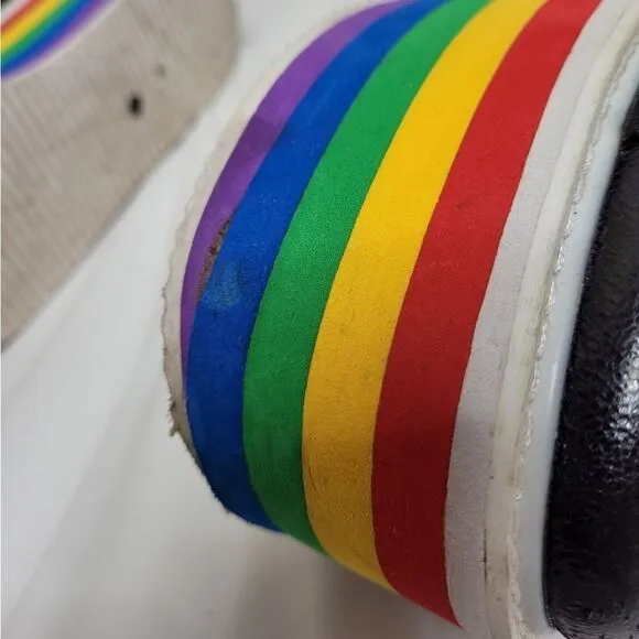 CAPE ROBBIN Momo platform sneaker rainbow black metallic lace up clowncore 10