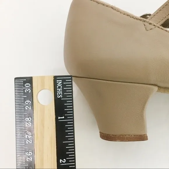 Capezio 459 Jr. Footlight Suede Sole Caramel Tan Character Dance Shoes Girl's 4