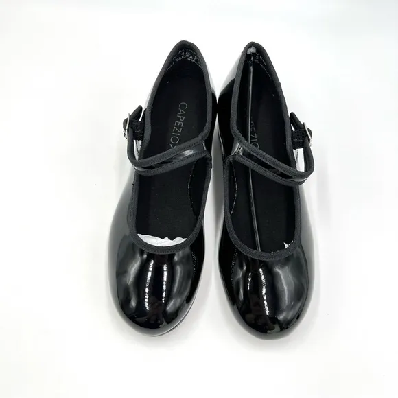 Capezio Kids Big Girls 3800 Black Patent Mary Jane Tap Dance Shoes 4