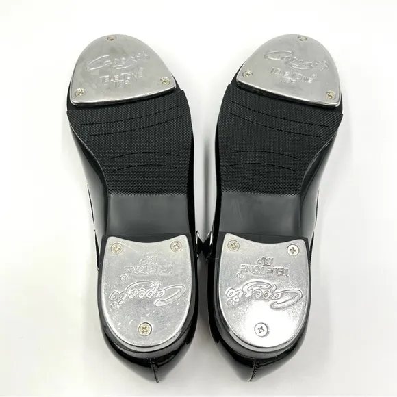 Capezio Kids Big Girls 3800 Black Patent Mary Jane Tap Dance Shoes 4