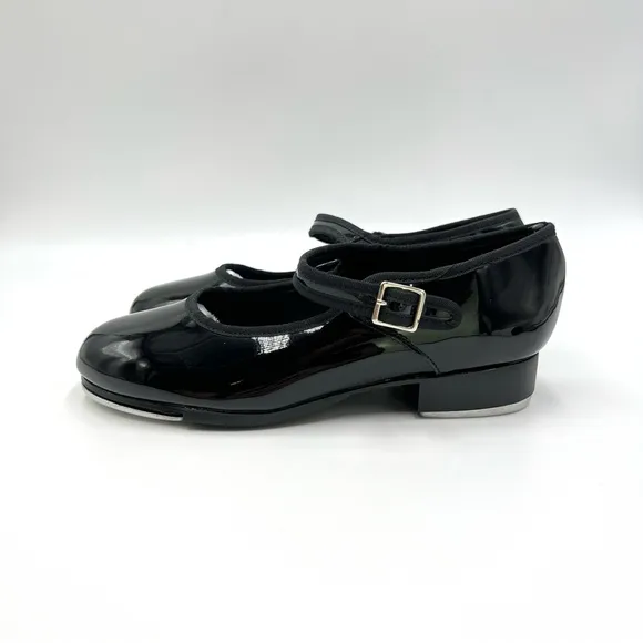 Capezio Kids Big Girls 3800 Black Patent Mary Jane Tap Dance Shoes 4