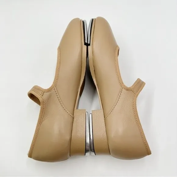Capezio Womens Big Girls 3800 Caramel Tan Leather Mary Jane Tap Dance Shoes 4.5