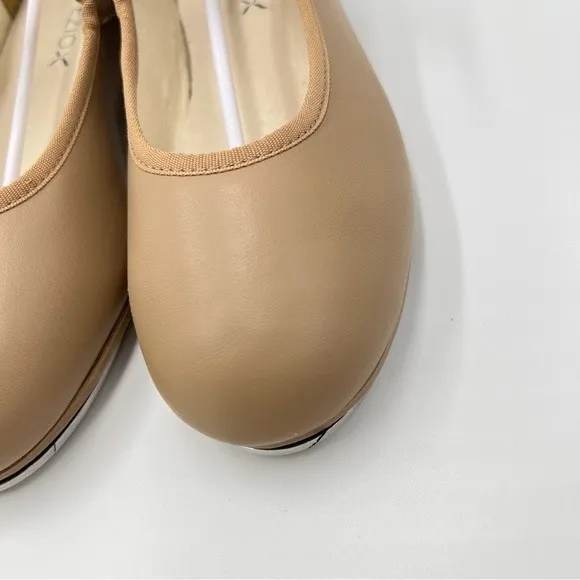 Capezio Womens Big Girls 3800 Caramel Tan Leather Mary Jane Tap Dance Shoes 4.5