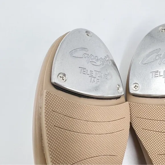 Capezio Womens Big Girls 3800 Caramel Tan Leather Mary Jane Tap Dance Shoes 4.5