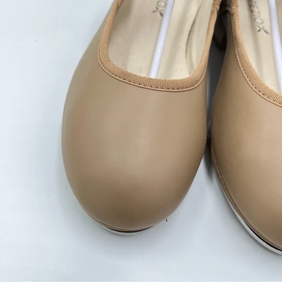 Capezio Womens Big Girls 3800 Caramel Tan Leather Mary Jane Tap Dance Shoes 4.5