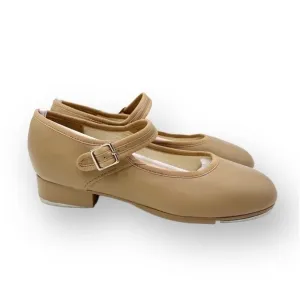 Capezio Womens Big Girls 3800 Caramel Tan Leather Mary Jane Tap Dance Shoes 4.5
