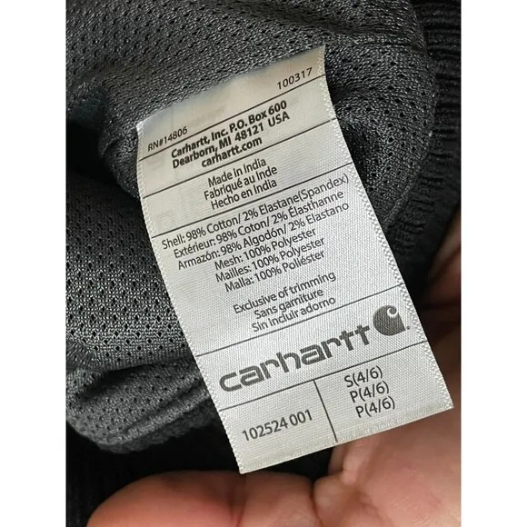 Carhartt Rugged Flex Crawford Bomber Jacket Women's S Black Mesh Lined Zip-Up